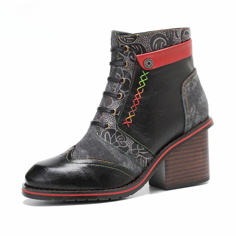 Socofy Vicconfy Handmade Leather Vintage Boots