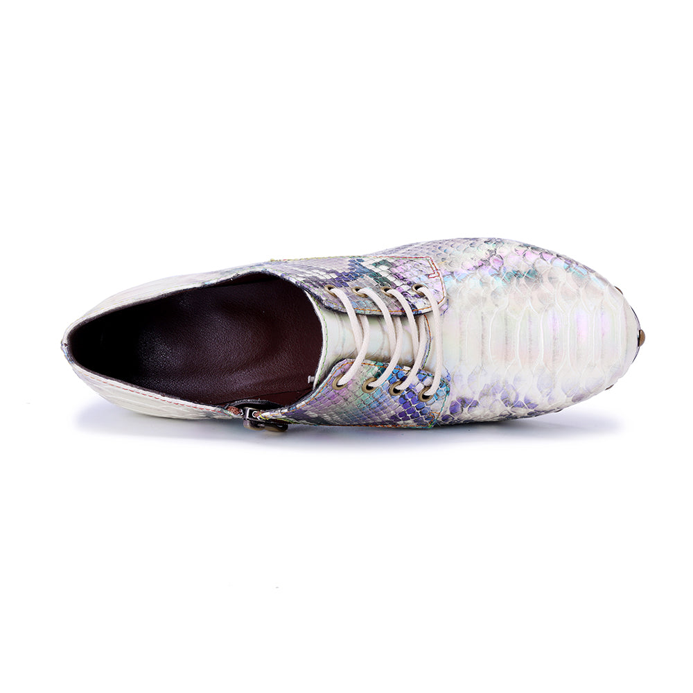Socofy Vicconfy Genuine leather snakeskin ethnic style high heels