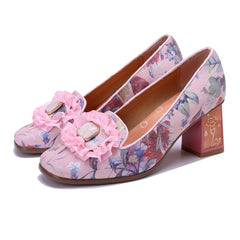 Socofy Vicconfy Pink Floral High Heels