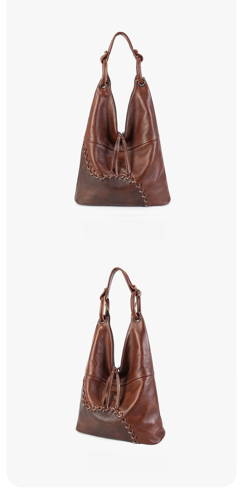 Socofy Handmade Vintage Leather Shoulder Bag
