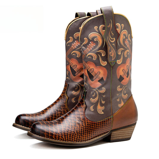Socofy Autumn Winter Guitar Bass Instrument Women's Boots 1000