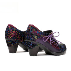 Socofy Vicconfy Vintage Elegance Leather Pumps