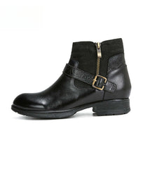 Socofy Vicconfy Women's Round Toe Cowhide Ethnic Leather Boots Fashion Boots