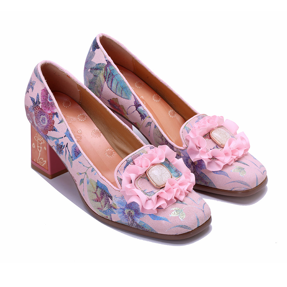 Socofy Vicconfy Pink Floral High Heels
