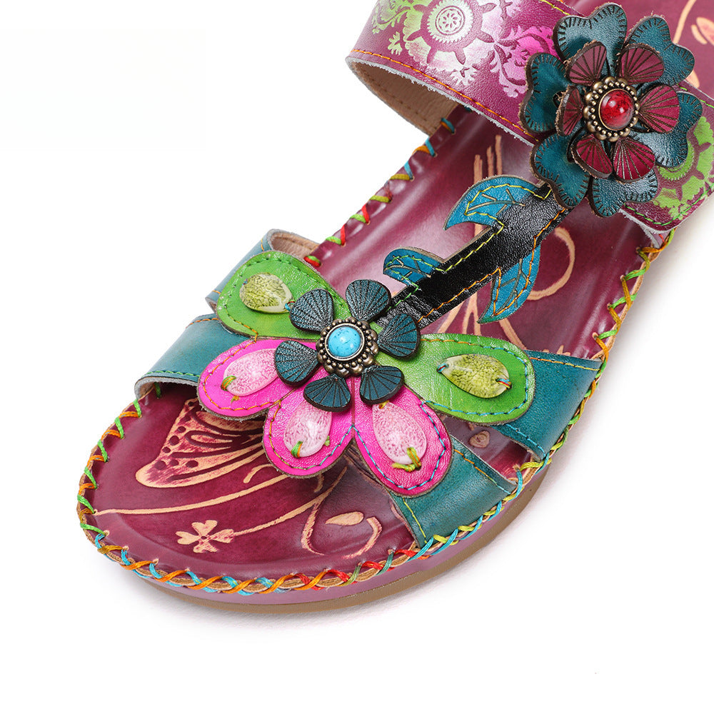 Socofy Vicconfy Boho Vintage Floral Slippers