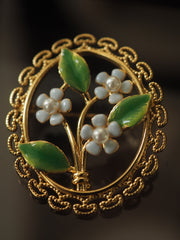 Handmade Vintage Enamel Craft Flower Brooch