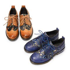 Socofy Handmade Leather Brogue Shoes