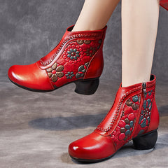 Socofy Fall Winter Ethnic Style Short Boots