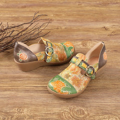 Socofy Summer Leather Wedge Shoes
