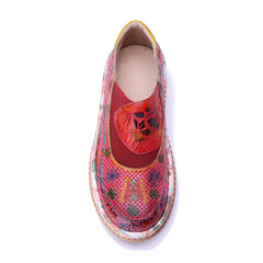 Socofy Handmade Leather Printed Casual Shoes