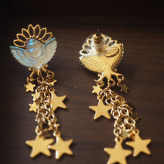 Handmade Vintage White Angel Star Earrings