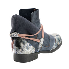 Socofy New Chinese Style Flat Short Boots