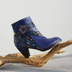 Socofy Handmade Leather Short Boots