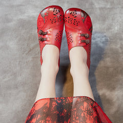 Socofy Summer Round Toe Flat Sandals