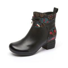 Socofy Winter Top Grain Leather Short Boots