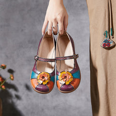 Socofy Summer Leather Thick Sole Shoes