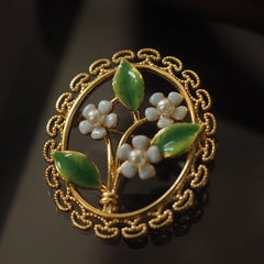 Handmade Vintage Enamel Craft Flower Brooch