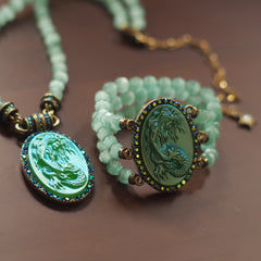 Handmade Mermaid Beaded Vintage Court Style Bracelet Necklace