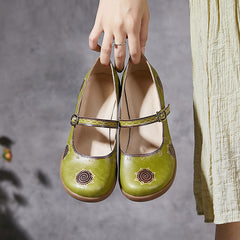 Socofy Summer Leather Printed Platform Shoes