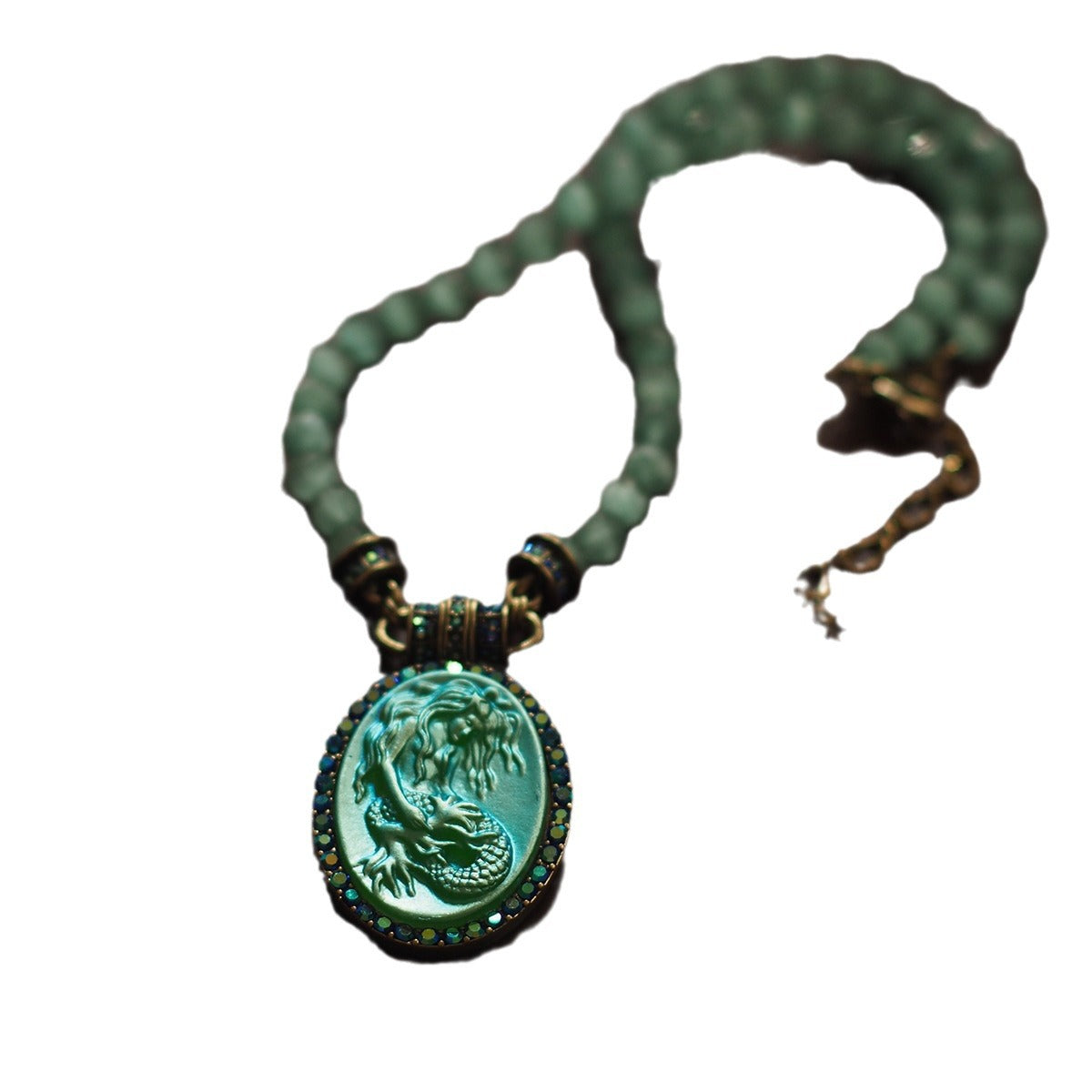 Handmade Mermaid Beaded Vintage Court Style Bracelet Necklace