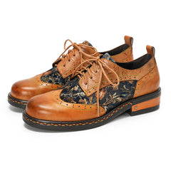 Socofy Handmade Leather Brogue Shoes