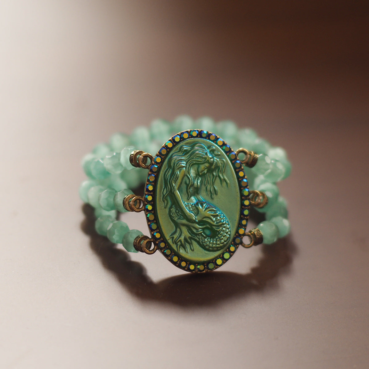 Handmade Mermaid Beaded Vintage Court Style Bracelet Necklace
