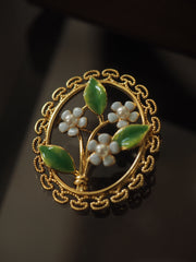 Handmade Vintage Enamel Craft Flower Brooch