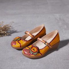 Socofy Summer Genuine Leather Platform Shoes