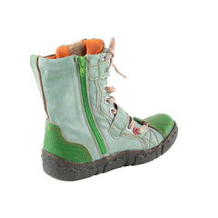 Socofy Leather Side Zip Short Boots