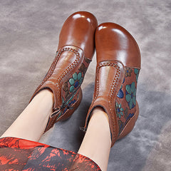 Socofy Fall Winter Ethnic Style Short Boots