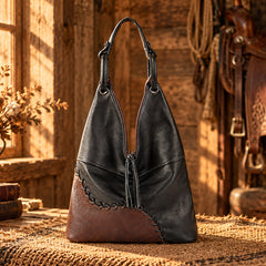 Socofy Handmade Vintage Leather Shoulder Bag
