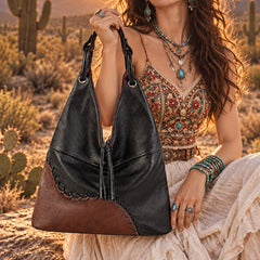 Socofy Handmade Vintage Leather Shoulder Bag