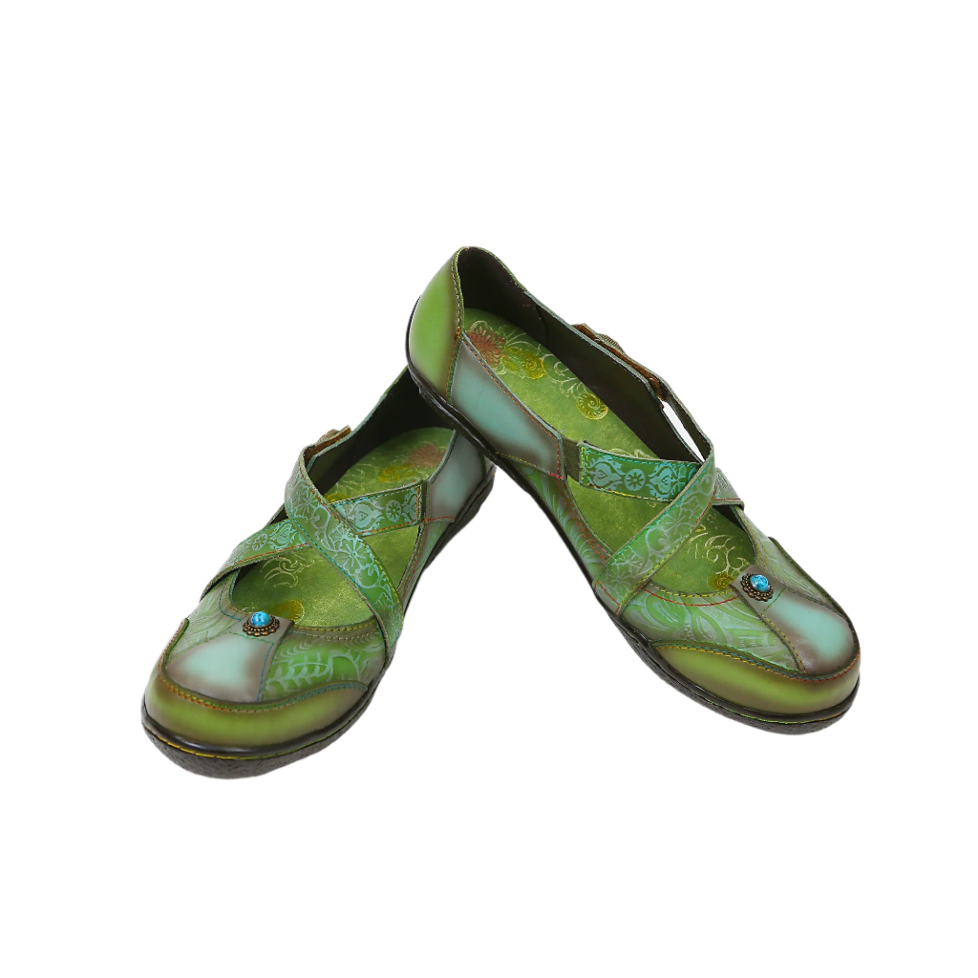 Socofy Vicconfy Vintage Genuine Leather Flat Shoes