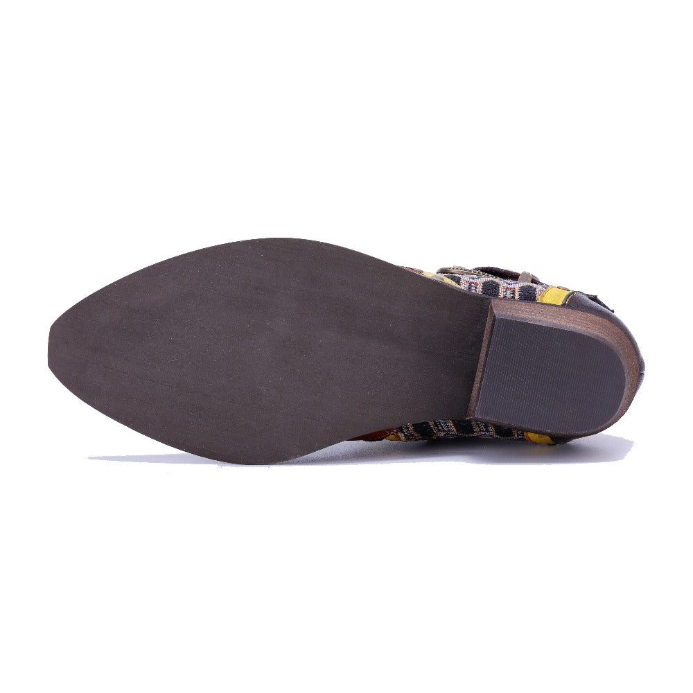 Socofy Handmade Leather Side Zip Boots