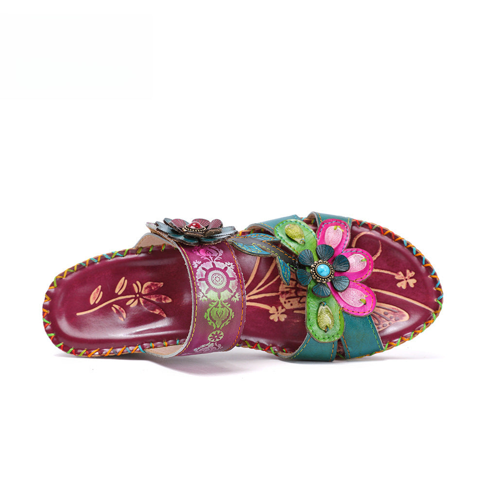 Socofy Vicconfy Boho Vintage Floral Slippers