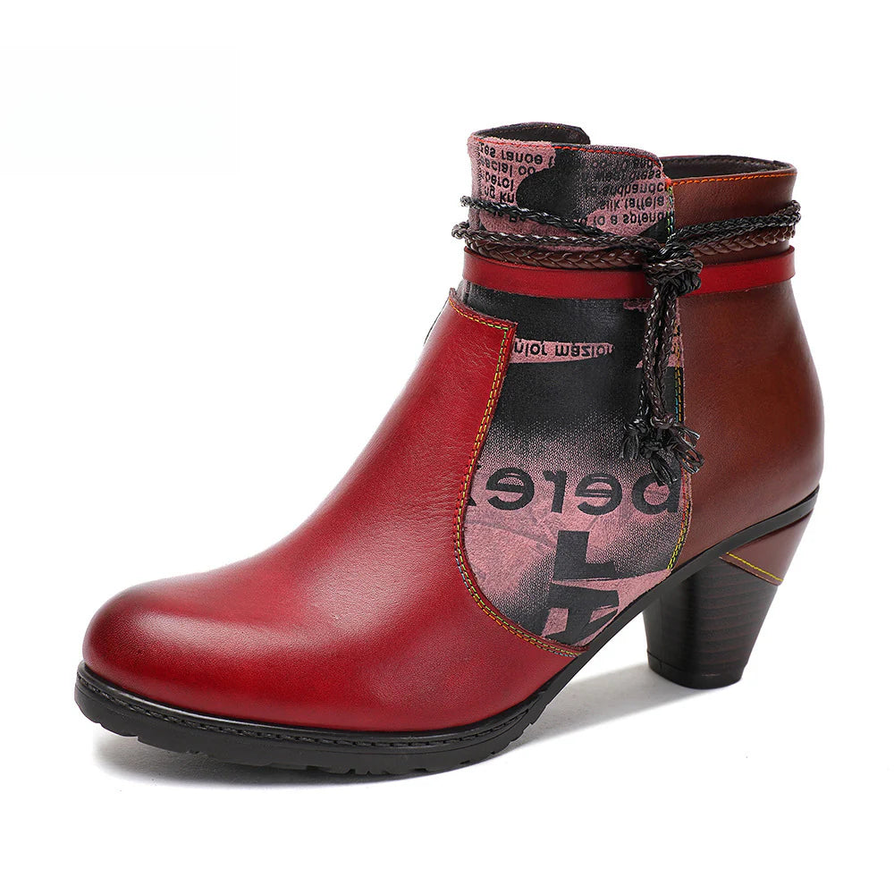 Socofy Vicconfy Head Cowhide Handmade Boots