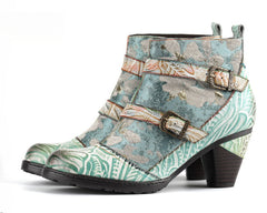 Socofy Vicconfy Genuine Leather Comfy High Ankle Boots