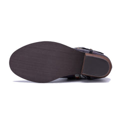 Socofy Handmade Leather Side Zipper Short Boots