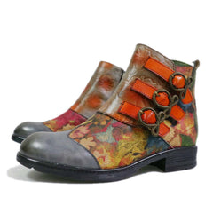 Socofy Vicconfy Top Cowhide Trendy Fashion Ankle Boots