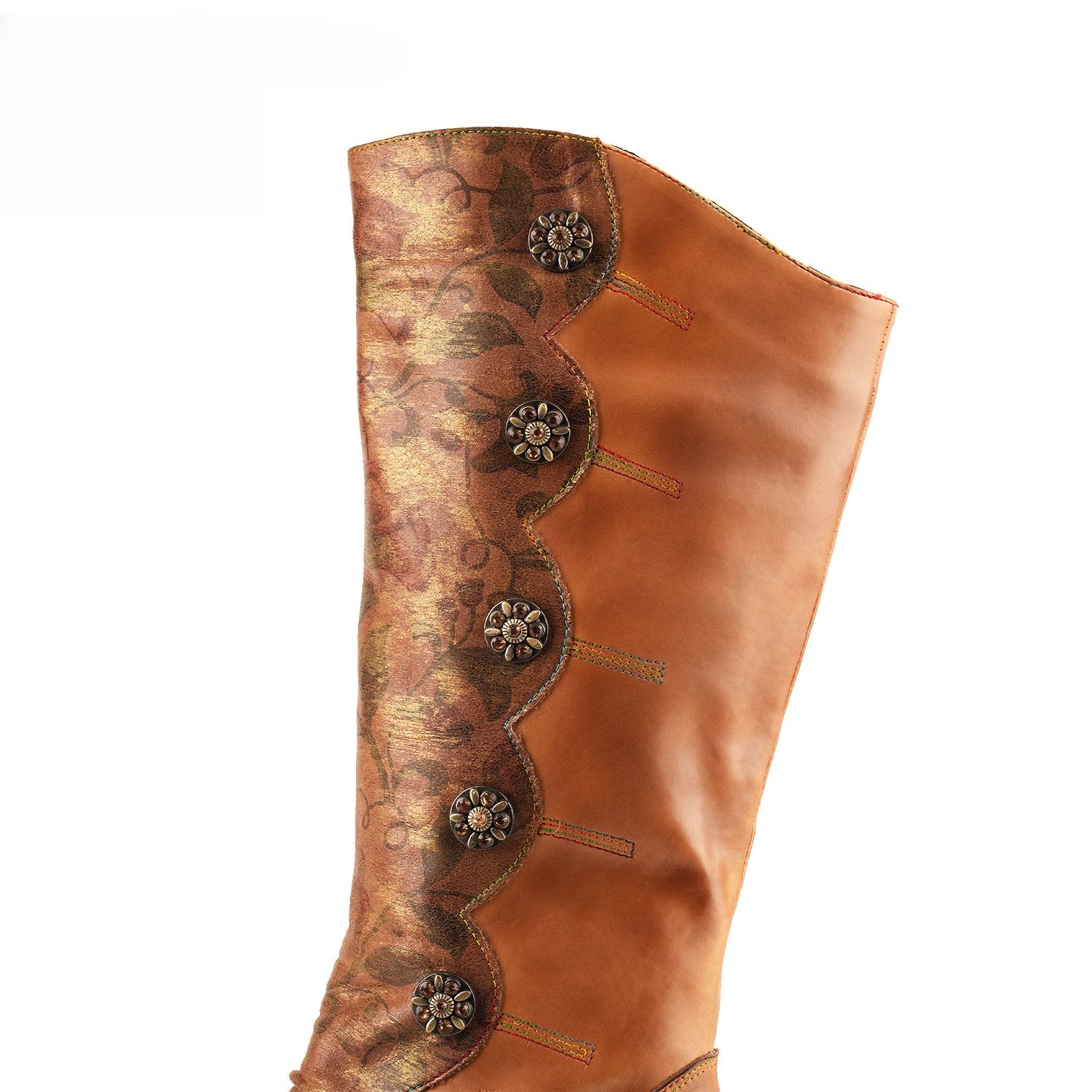 Socofy Vicconfy Vintage Handmade Real Leather Long Boots