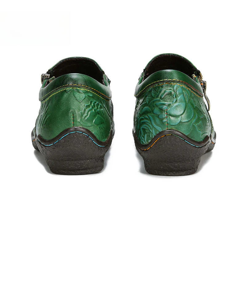 Socofy Vicconfy Handmade Cowhide Simple Women's Fashion Single Shoes Flats