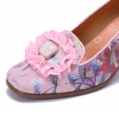 Socofy Vicconfy Pink Floral High Heels