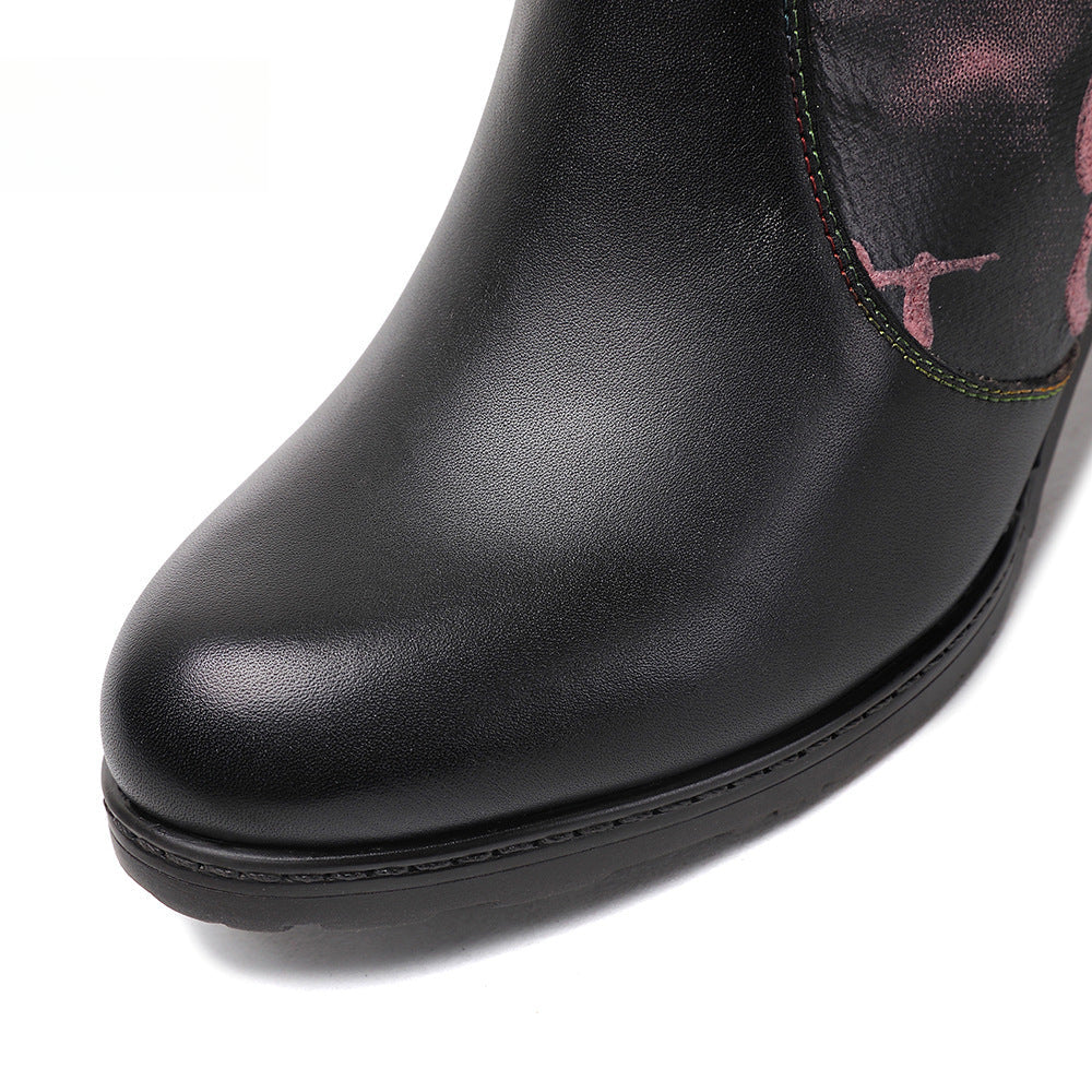 Socofy Vicconfy Head Cowhide Handmade Boots