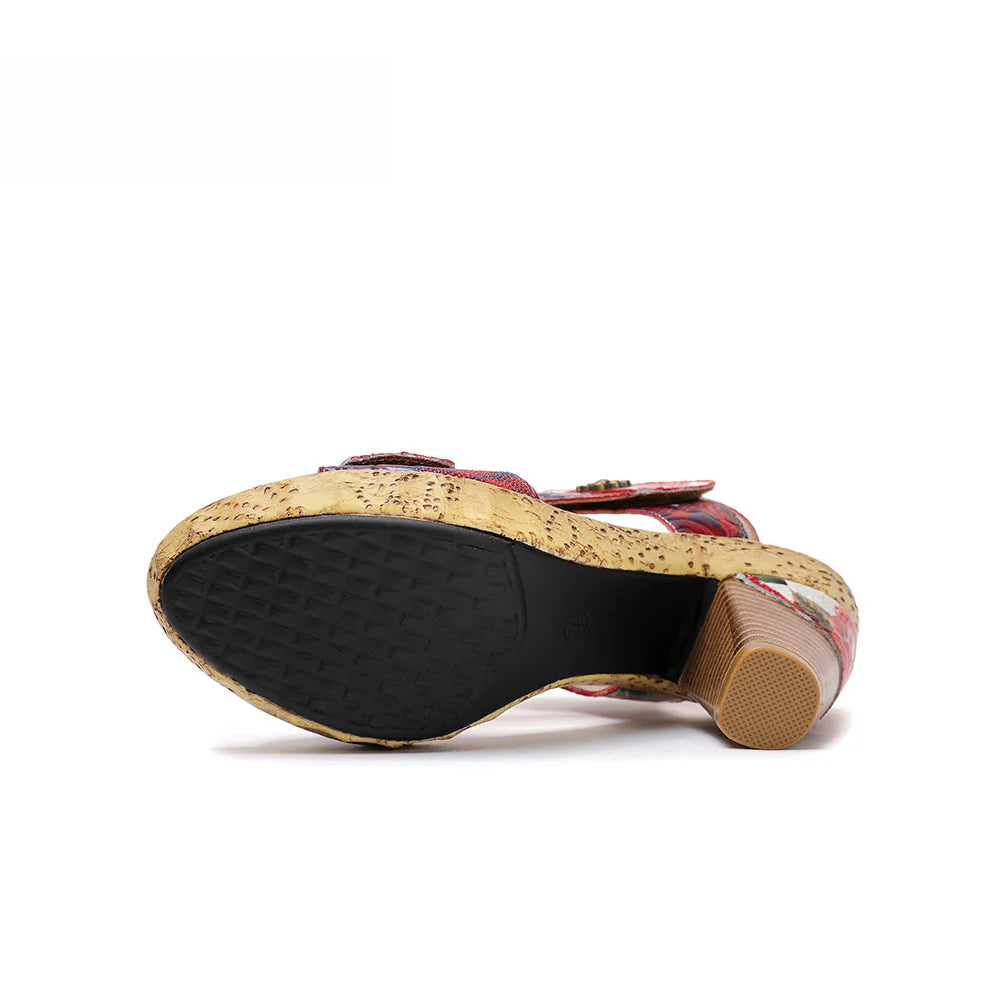 Socofy Vicconfy Vintage Rose Women's Shoes Sandals