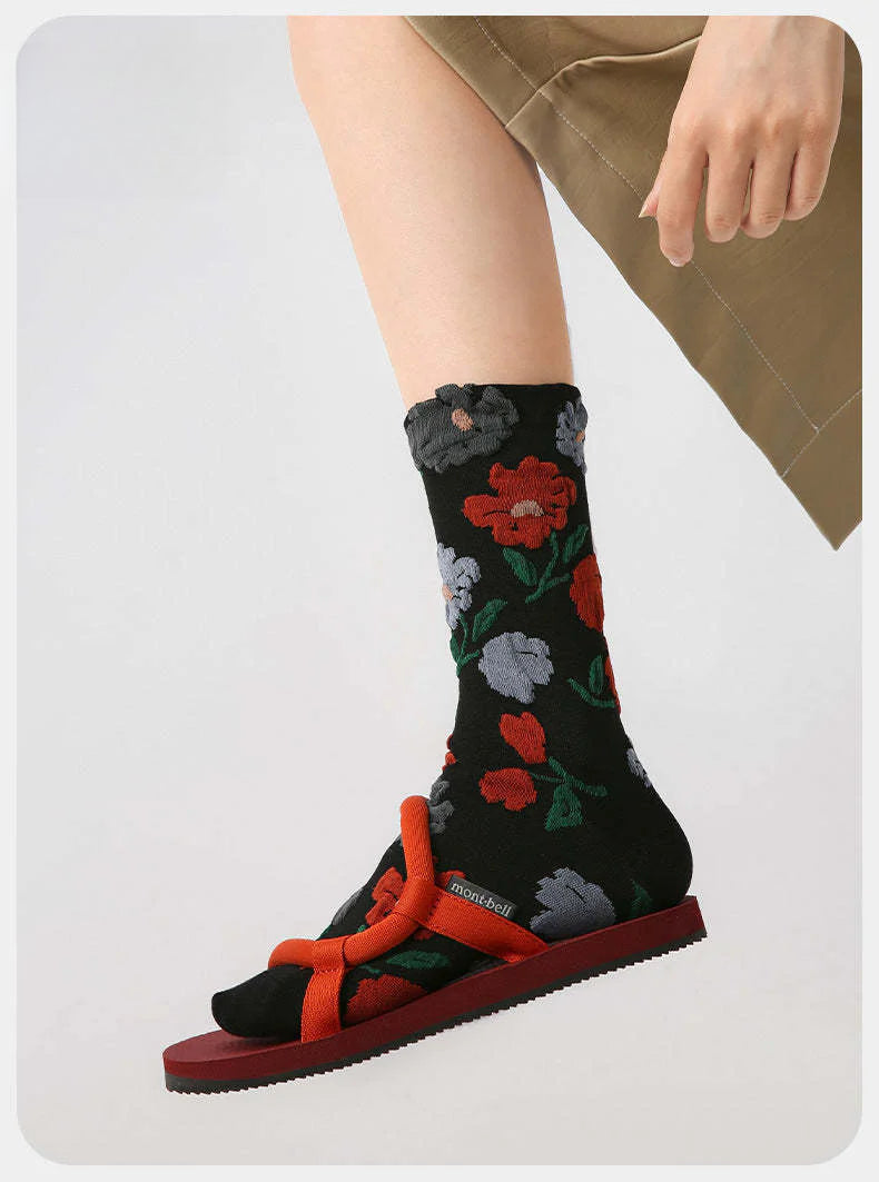 Socofy Vintage Style Mid-Calf Cotton Warm Socks 3 pairs